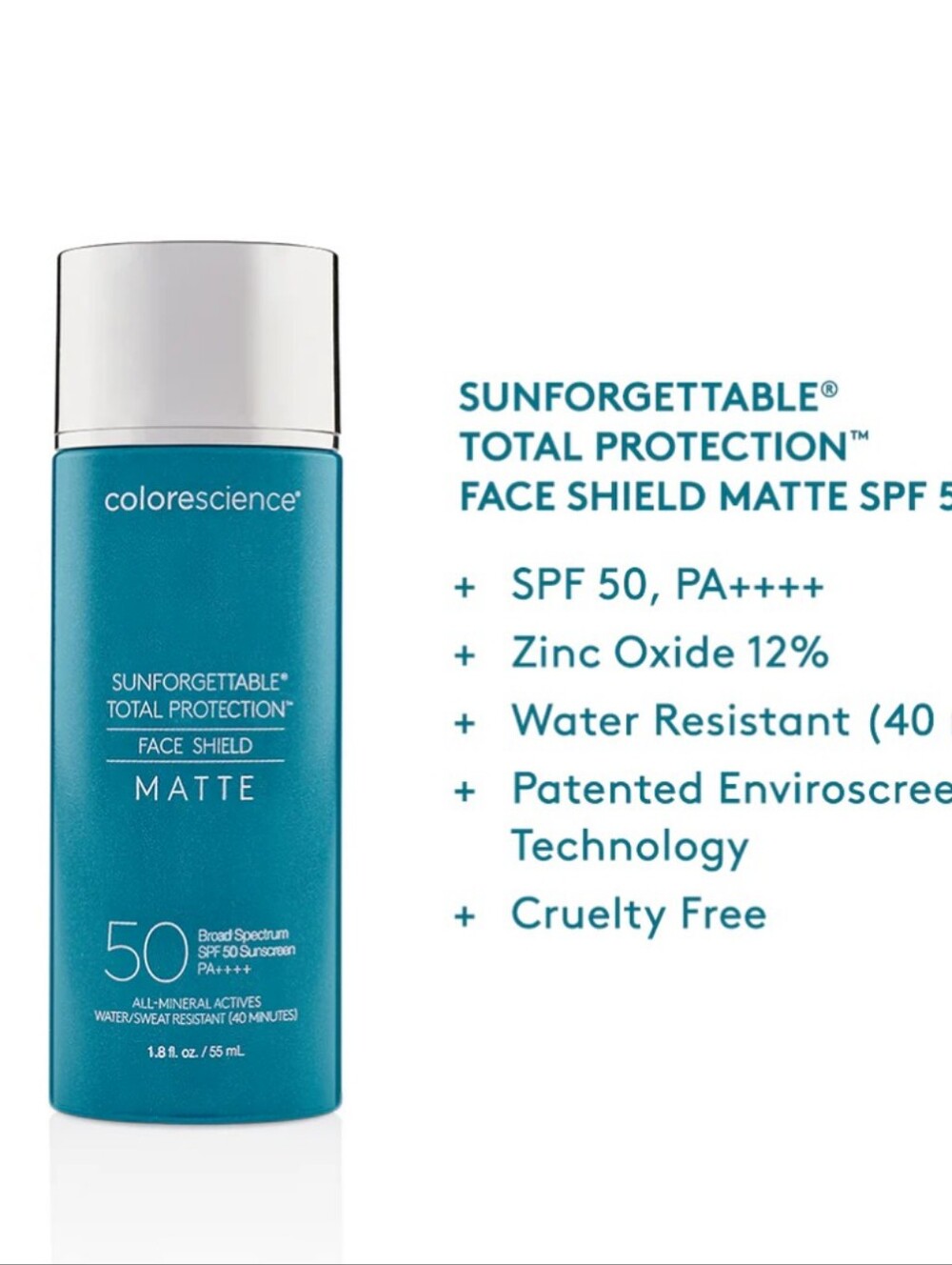 NEW Colorescience Sunforgettable Total Protection Face Shield Matte SPF 50